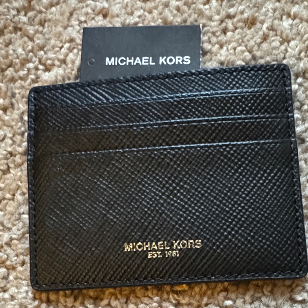 Michael Kors Textured Black Card Holder
